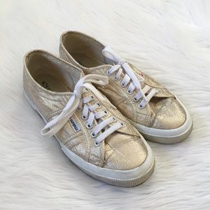 Superga Gold Metallic Sneakers